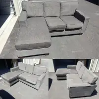 * * Free Delivery * * Grey Sectional Couch. Reversible Chaise!