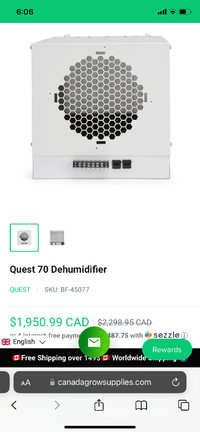 Quest 70 Dehumidifier for Indoor Grow