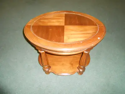 Solid wood oval end table, View more