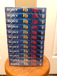 Wrapped Package of 12 SONY ED MAX T-120 VHS BLANK TAPES