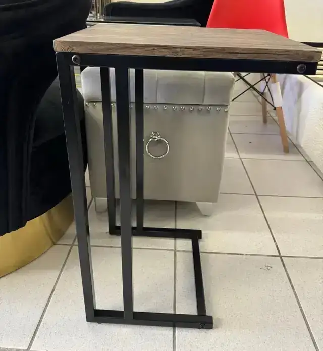 SIDE TABLE BLACK METAL WITH RECLAIMED WOOD LOOK TOP... in Multi-item in Oakville / Halton Region - Image 3