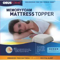 King Size Brand NEW SEALED ObusForme Memory Foam Mattress Topper