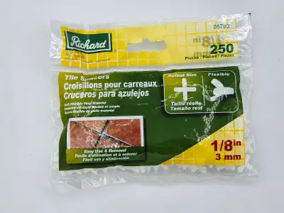 Richard tile spacers 1/8" 3mm 250pcs #05703/croisillons carreaux, View more