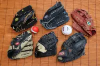 6 leather Baseball gloves 5 Left hand Wilson, Rawlings, Nike, DR