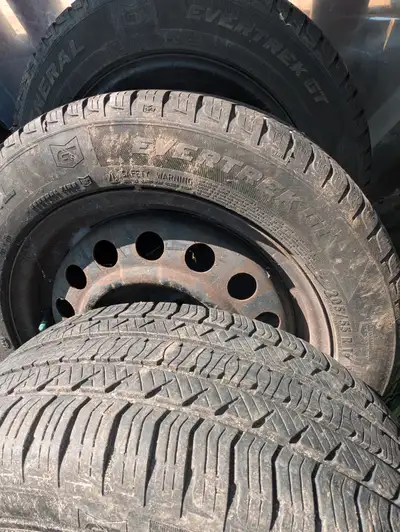 For Sale : 4 General Everyrek GT Tires 205-55-16 on steel rims . Rims like new and at least couple s...