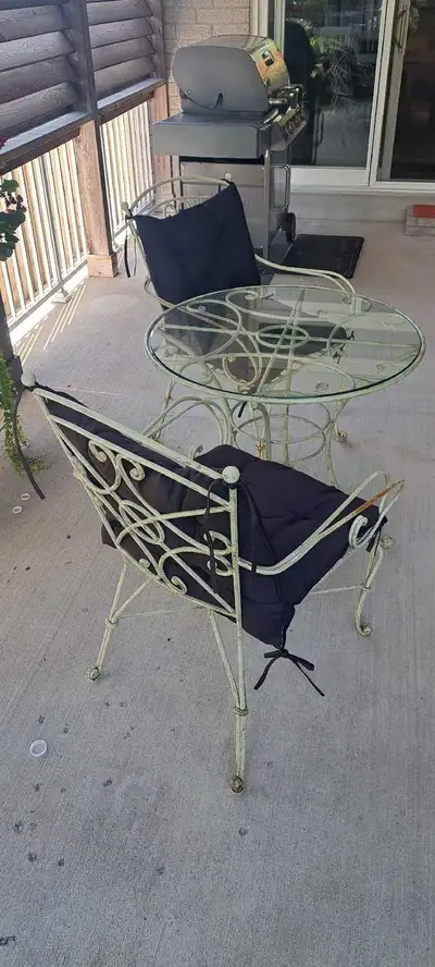 pier one cast iron table 4 chairs, View more