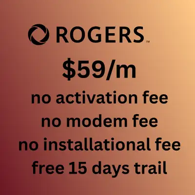 $59/m no activation fee no modem fee no installational fee free 15 days trail