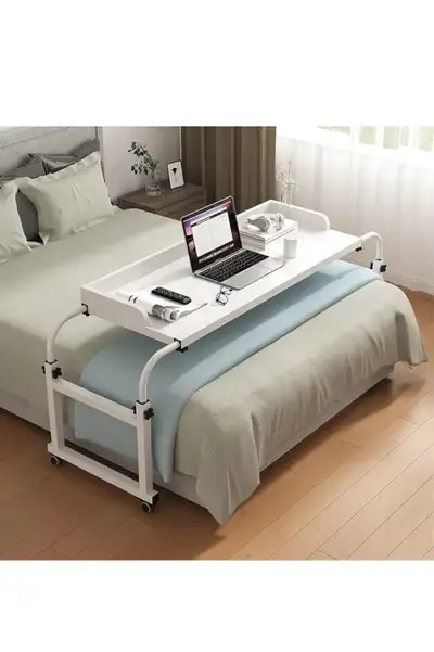 Height Adjustable Overbed Table with Lockable Wheels, Mobile Lap, View more