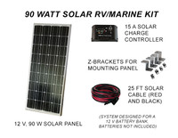 12 Volt, 90 Watt, Marine Off-Grid Solar Kit