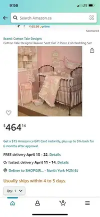 Heaven Sent Girl 8pc crib bedding collection by Cotton Tale