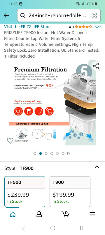 Frizzlife TF900 instant hot water Dispenser.  New in box. in Kitchen & Dining Wares in City of Halifax - Image 3