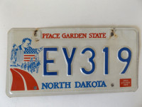 ORIGINAL RARE VINTAGE 1980'S NORTH DAKOTA LICENSE PLATE EY319