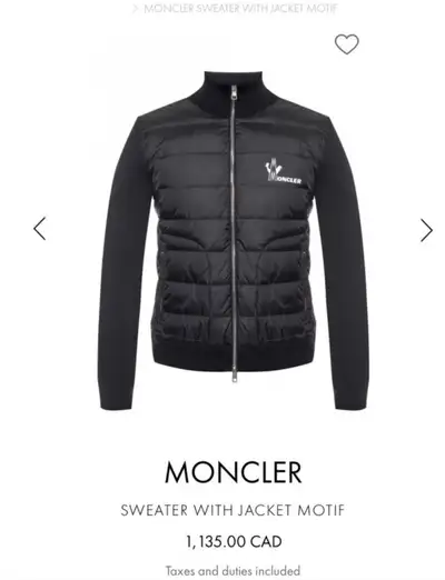 Mens Moncler Black sweater jacket in excellent condition- worn once for minutes, didn’t fit. Size La...