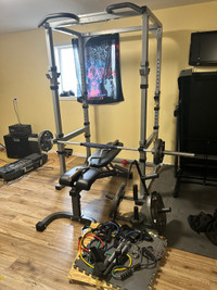 Squat rack with lots of extras 