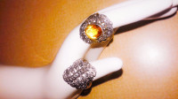 2 Silver  Marcasite rings Vintage