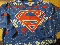 DC Comics SUPERMAN Christmas UGLY Sweater Medium Men's Superhero