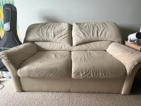 Genuine Leather couch - beige (Used)