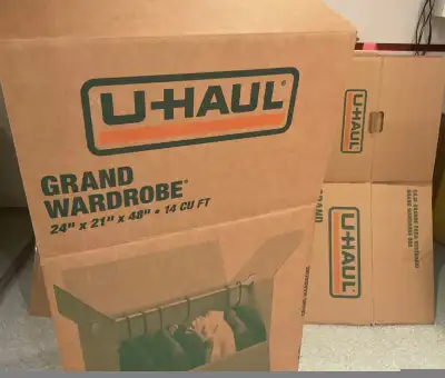 Used once Like New. Large Wardrobe Boxes for Moving or Storage!, View more