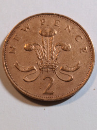 BRITISH COIN 2 NEW PENCE 1971
