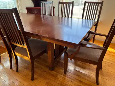 Solid Wood Mission Style Dining Table Set, View more