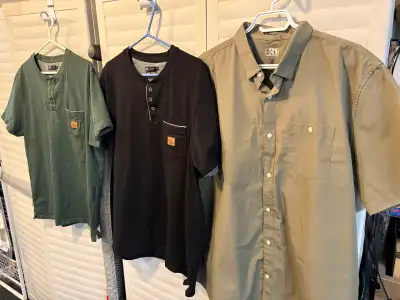 NEW: from Simon’s men’s XL shirts: 10$ each Color’s: Olive green Black Teal green Pick up Brossard J...