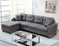 Versatile Comfort and Smooth L Sectional Sofa Couches Set No tax