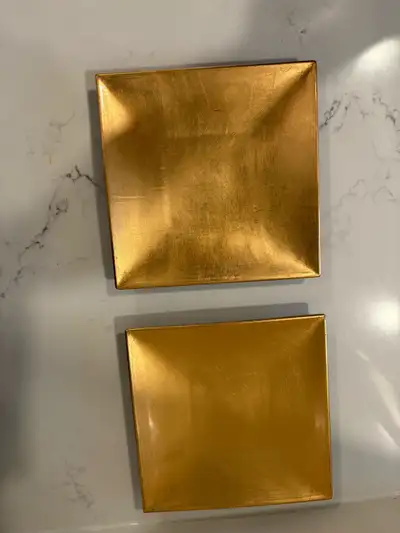 High Gloss Gold Decor Plates( Plastic) Set of 2, View more