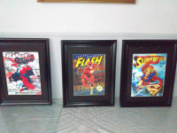 DC Comics assorted framed 3D and 4D prints read description