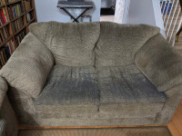 Loveseat in very good shape except for worn fabric on the seats