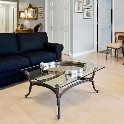 ⭐ Beautiful Glass Top Metal Base Coffee Table - READ AD, View more