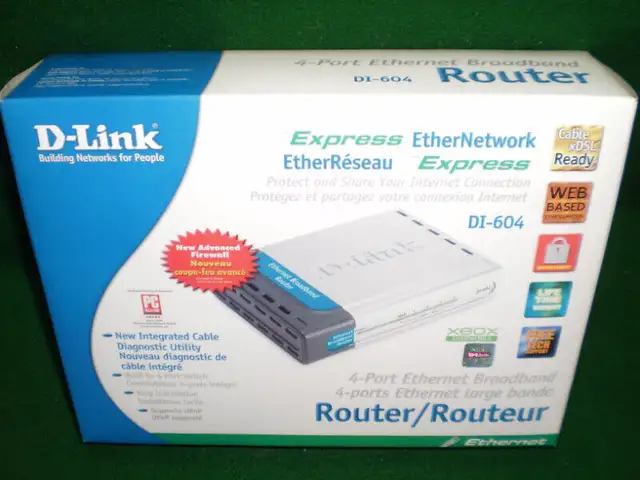 Apple D-Link Linksys NETGEAR Cable/DSL Gigabit Router, Boxed in Networking in City of Toronto - Image 3