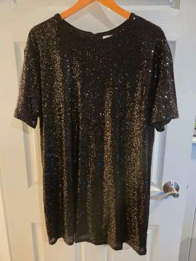 Black Sequin "DEX" Dress, Size 1x, View more