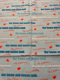 Cotton fabric - Oh Canada on blue (2 metres)