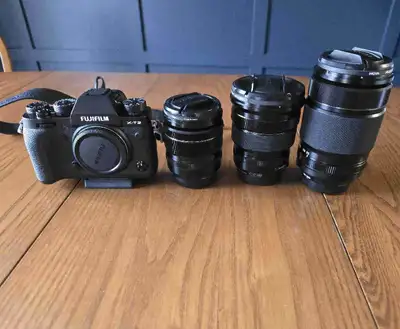 Selling as a package: Fujifilm XT2 Fuji XF 18-55mm f2.8-4 Fuji XF 10-24mm f4 Fuji XF 55-200mm f3.5-4...