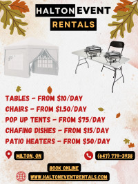 TABLE CHAIR TENT AND ALL PARTY RENTALS