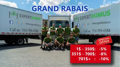 Profitez de notre savoir-faire! ASSURANCE COMPLÈTE !!! À partir de 35 $/h pour une équipe de 2 démén...
