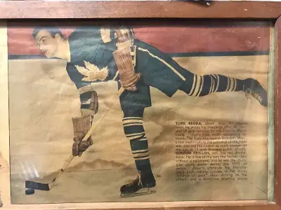 1938 THE STAR WEEKLY TORONTO FRAMED ADS TURK BRODA GORD DRILLON, View more