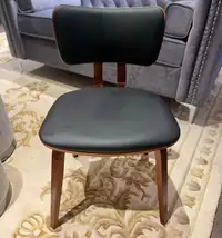 Black Wood And Faux Leather Chair