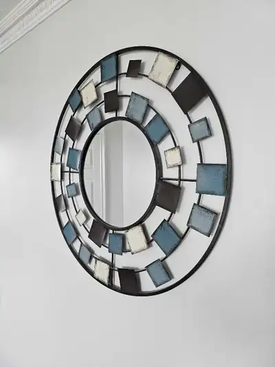 Modern Geometric Metal Wall Mirror, View more