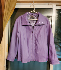 Guillaume Purple Leather Jacket