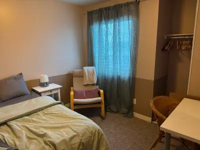 Private furnished room available in a clean, quiet, and well-maintained house. The room is bright, c...