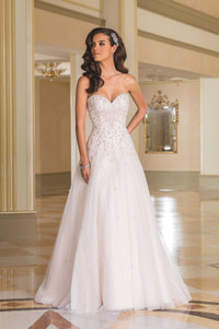NEW Justin Alexander Wedding Dress Sparkle Tulle A-Line Gown