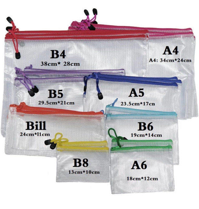 8 Sizes Waterproof Plastic Document Pouch in Other in Calgary - Image 2