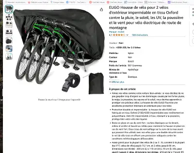 housse pour3  vélos. vente. urgente, View more