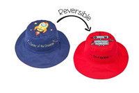 Reversible Kids Sun Hat - Spaceship / Robot Stock# 9353