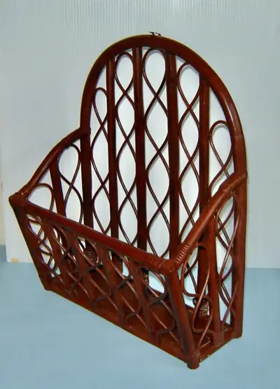 Beautiful Antique Very Versatile Bamboo & Wicker Shelf, View more