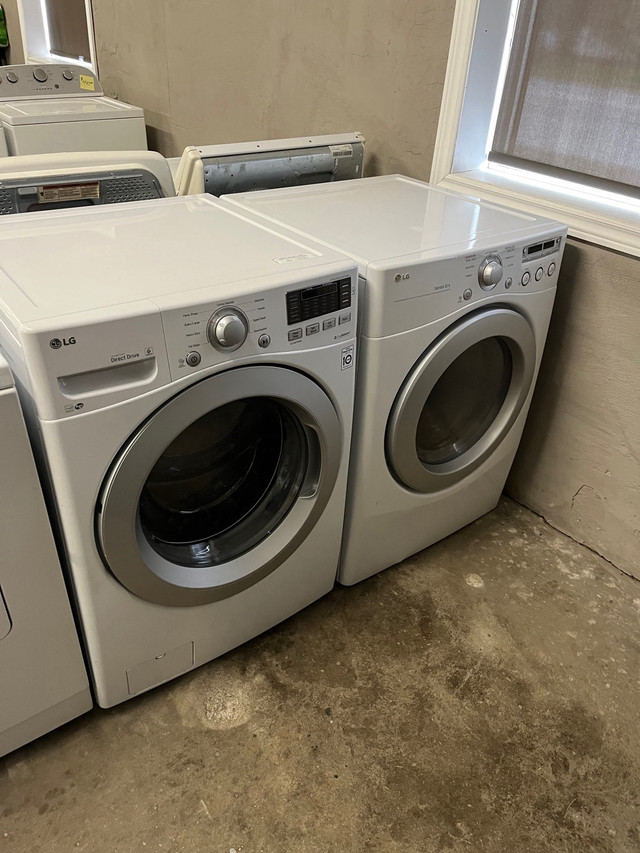 LG front load washer electric dryer white clean working  in Washers & Dryers in Stratford
