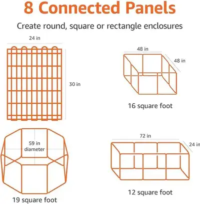 Dog/pet training crate fence indoor-outdoor 3 feet tall, View more