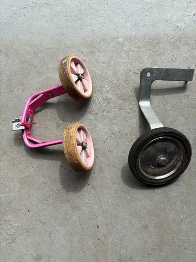 Kids bike’s training wheels, two sets., View more