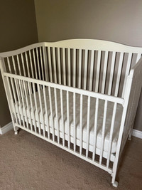 Gently Used White Baby Crib & Mattress